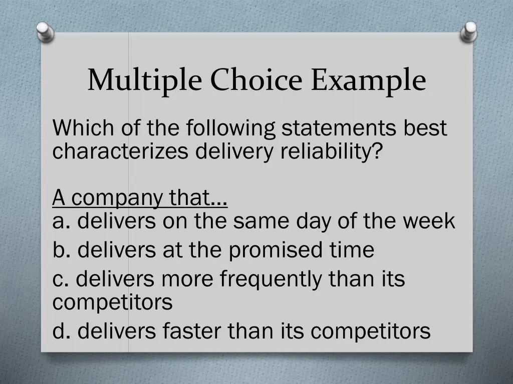 multiple choice example