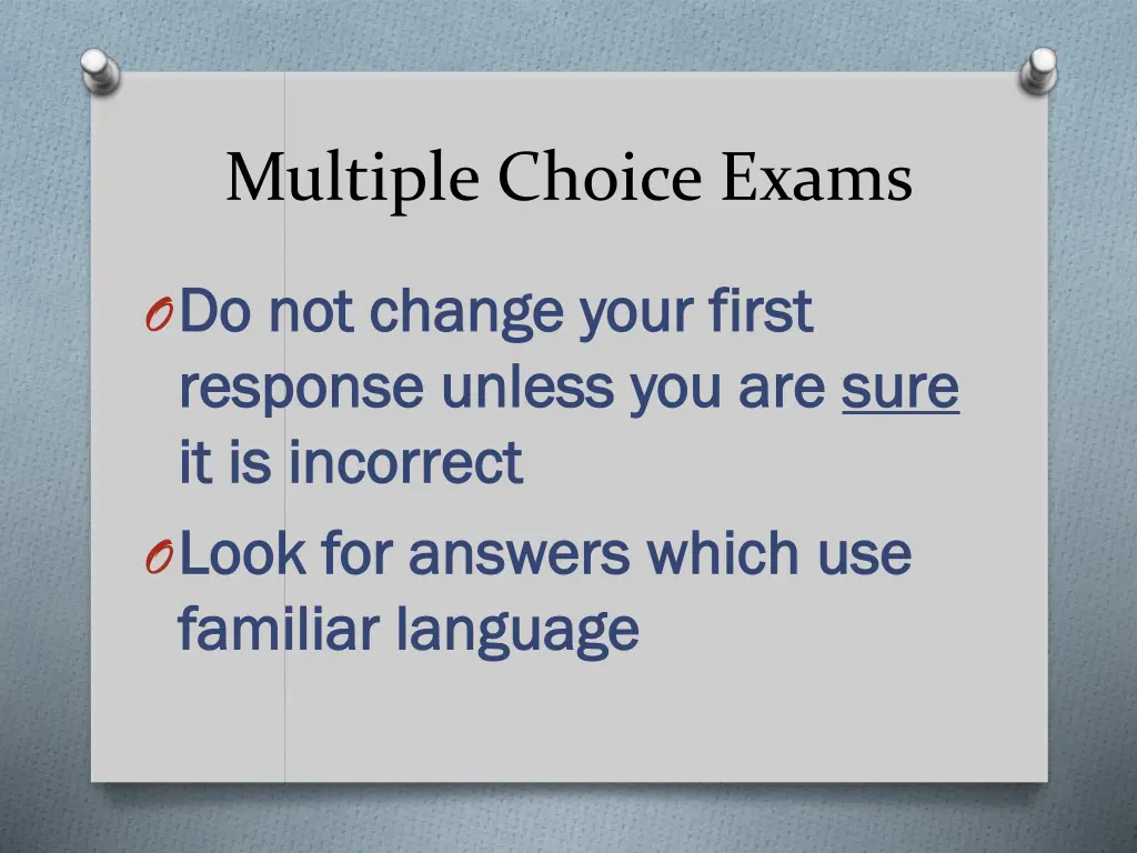 multiple choice exams