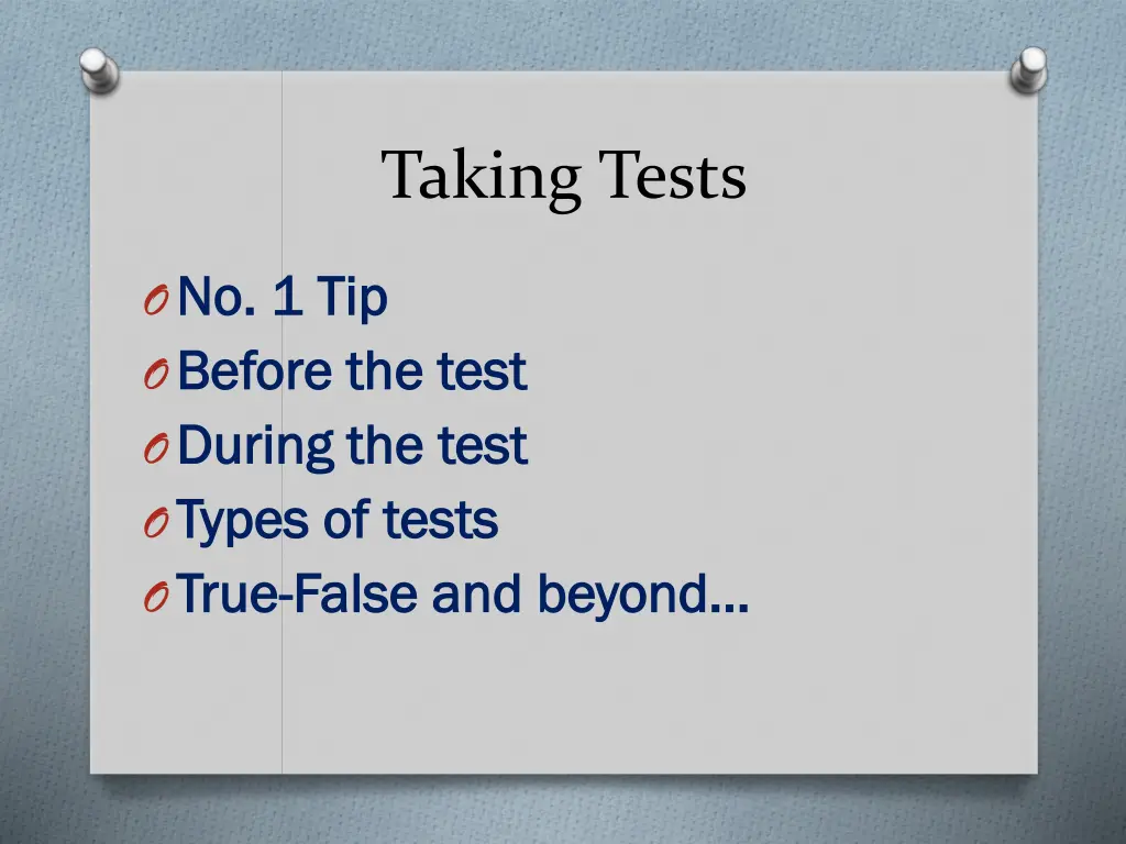 taking tests