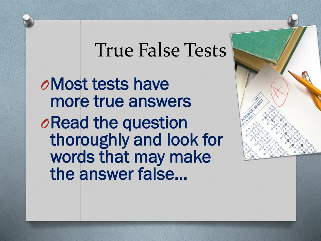 true false tests