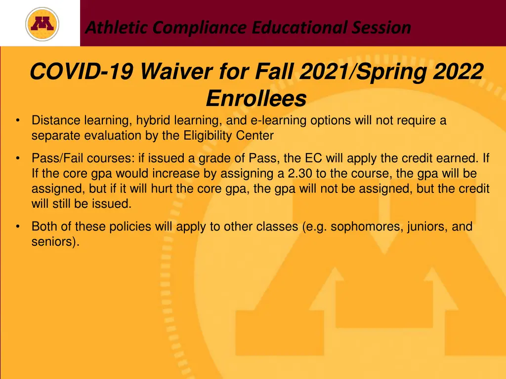 athletic compliance educational session 14