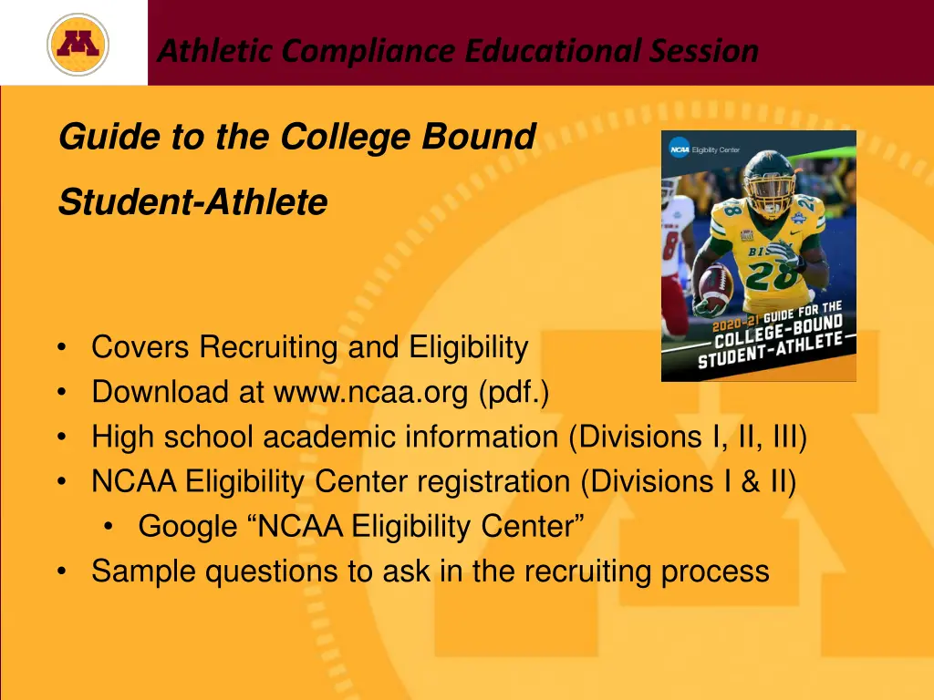 athletic compliance educational session 2