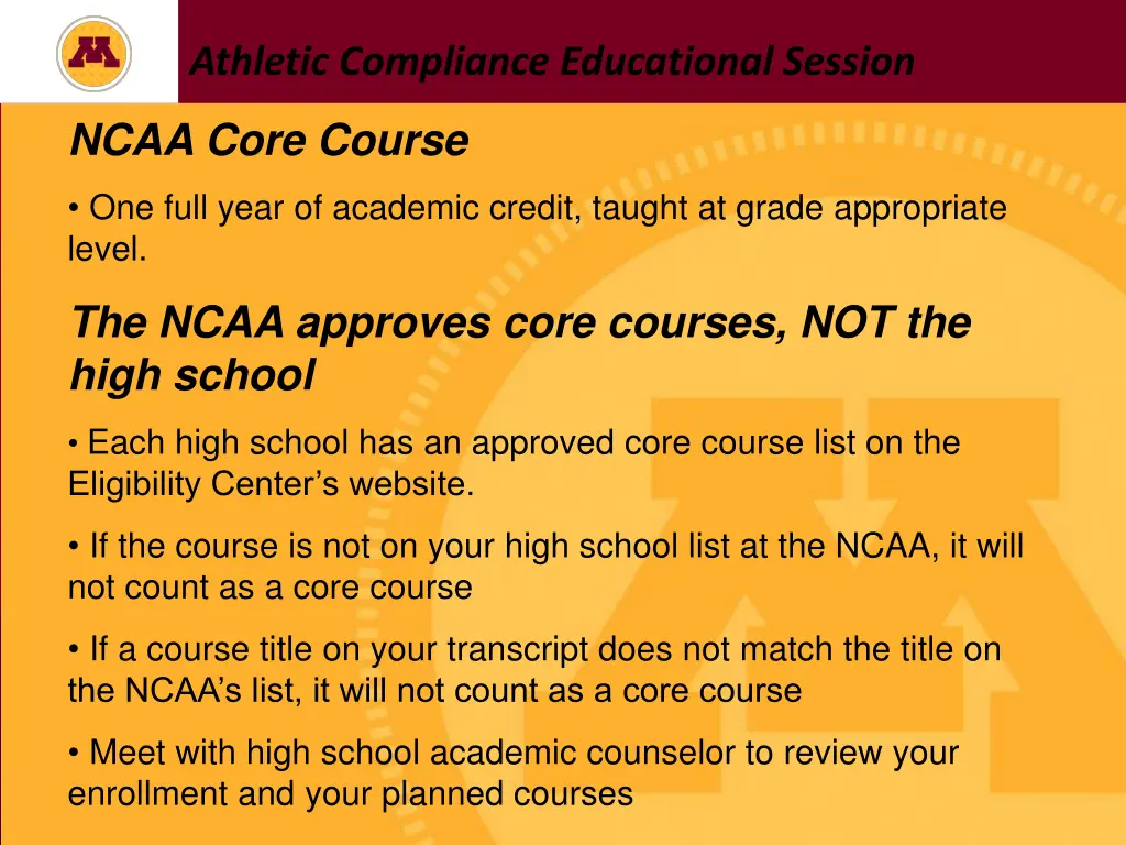 athletic compliance educational session 4