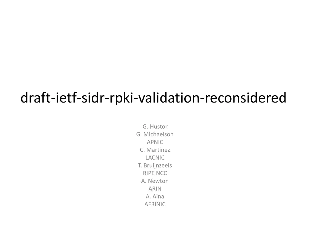 draft ietf sidr rpki validation reconsidered