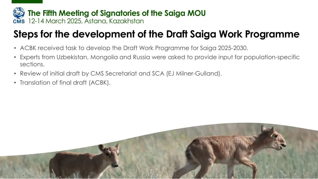 the fifth meeting of signatories of the saiga 2