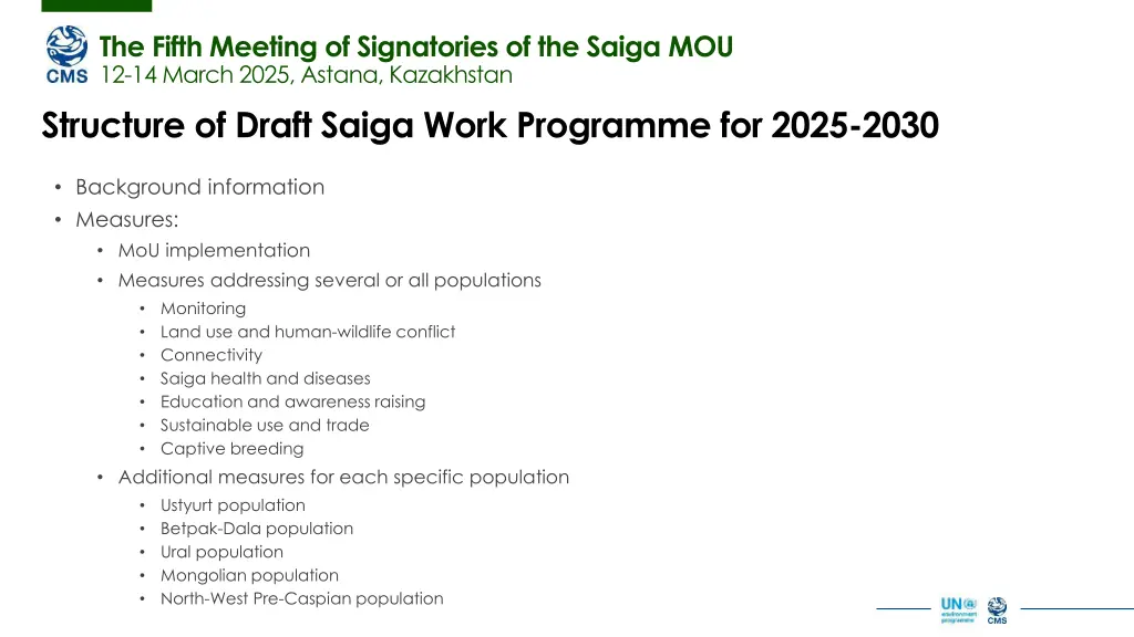 the fifth meeting of signatories of the saiga 3