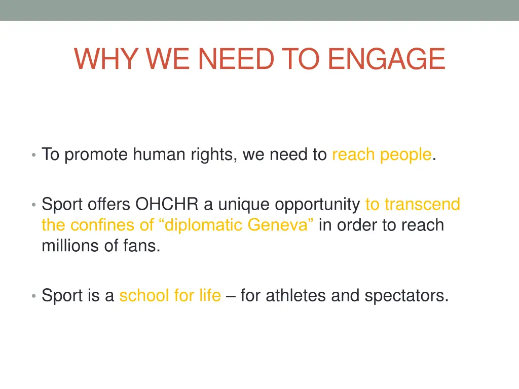 why we need to engage