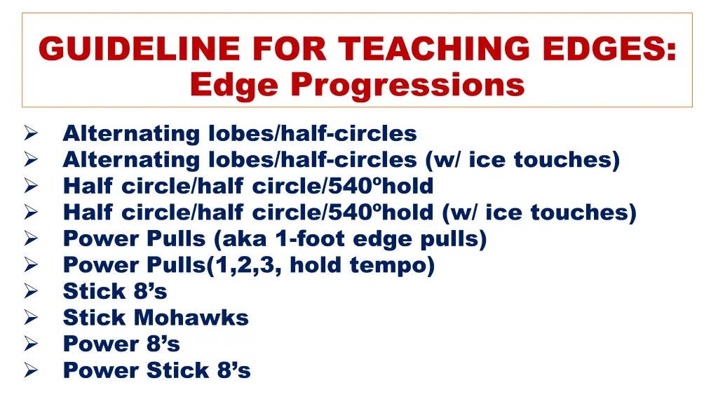 guideline for teaching edges edge progressions