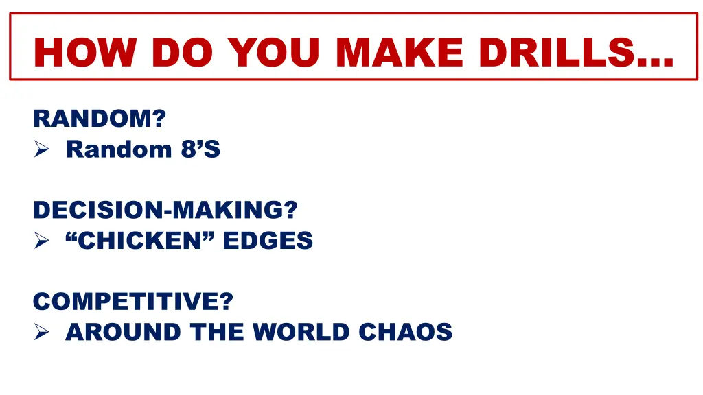 how do you make drills