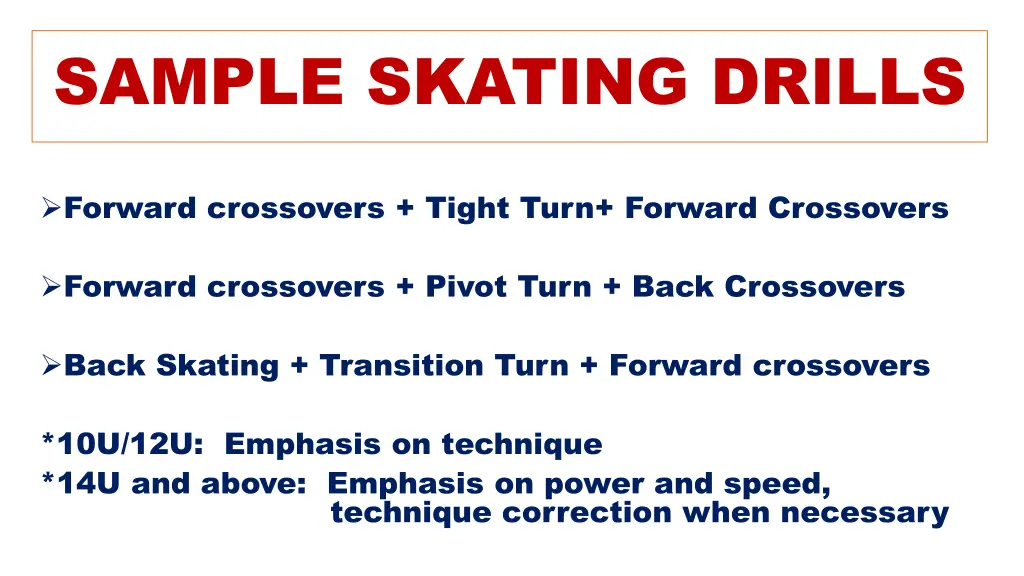 sample skating drills
