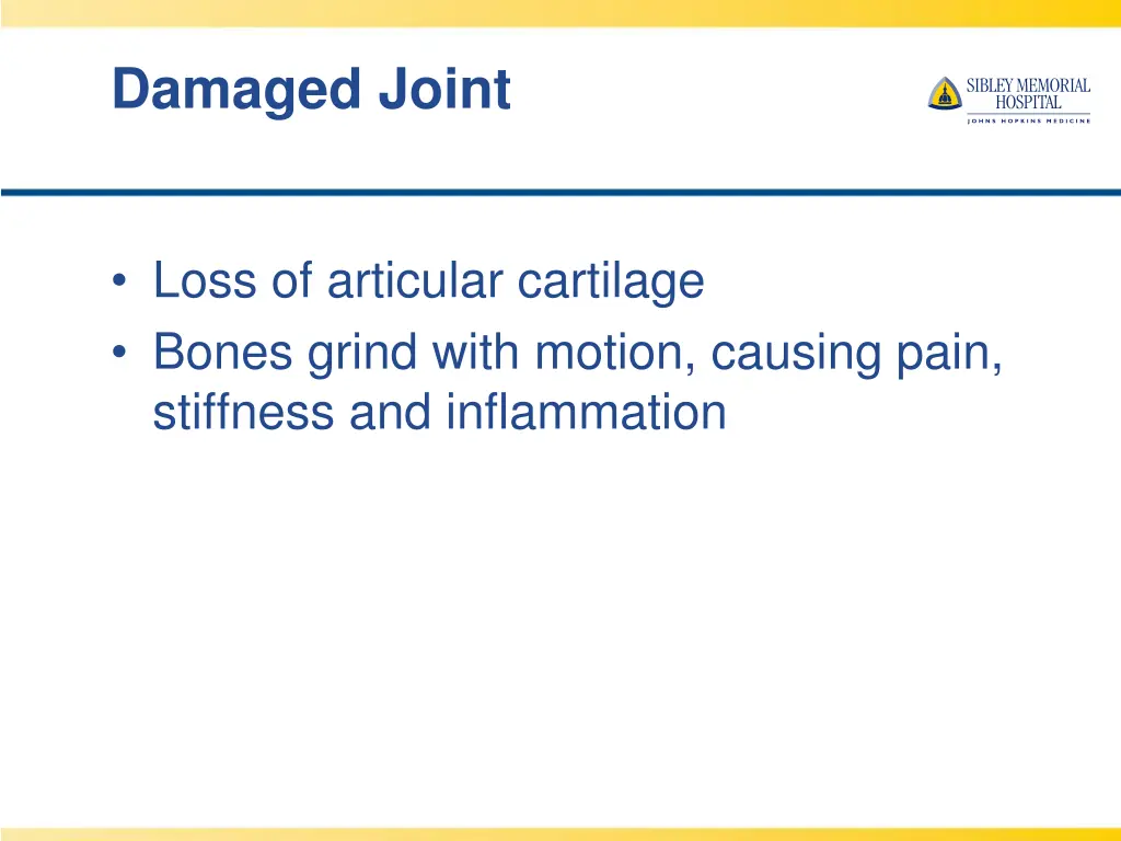 damaged joint