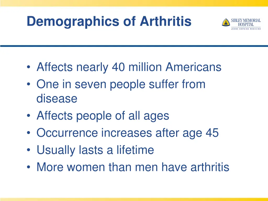 demographics of arthritis
