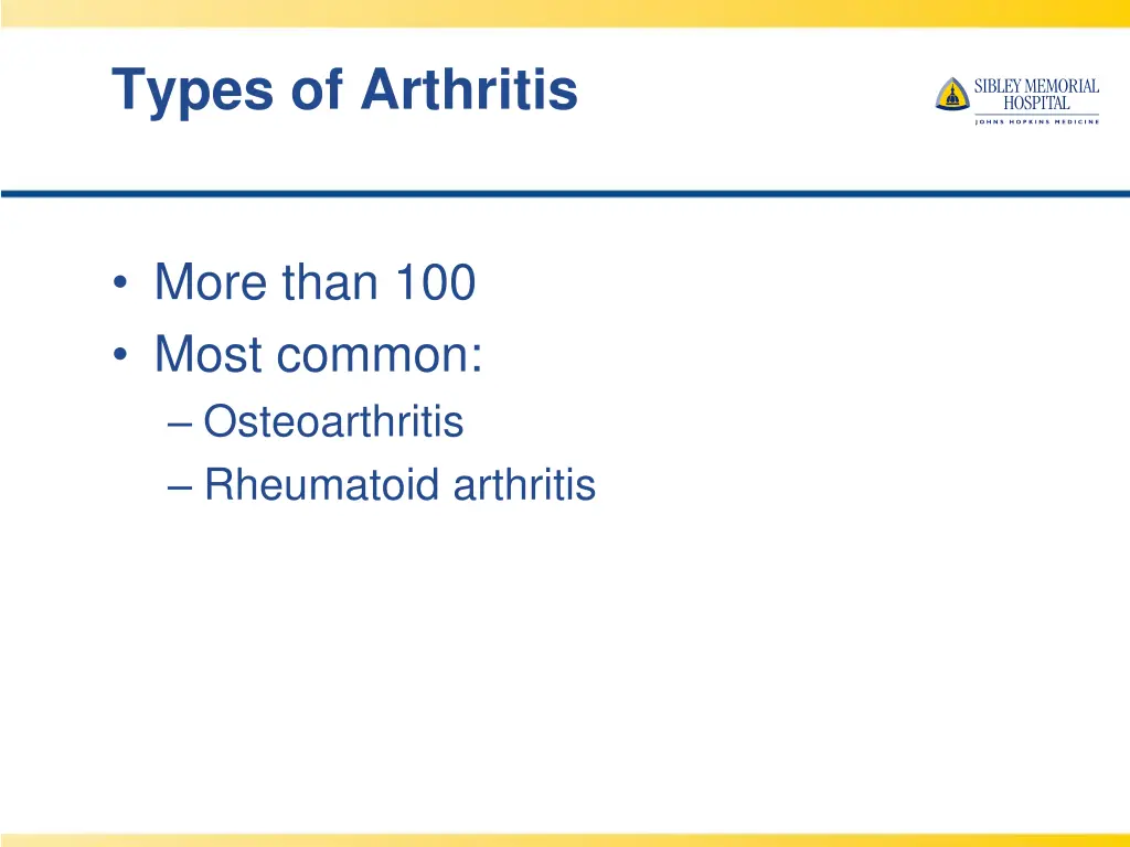 types of arthritis
