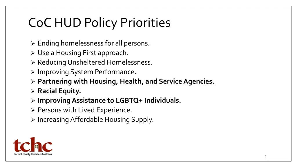 coc hud policy priorities