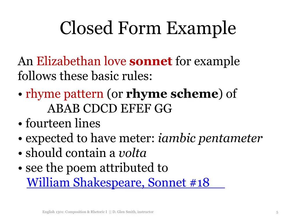 closed form example