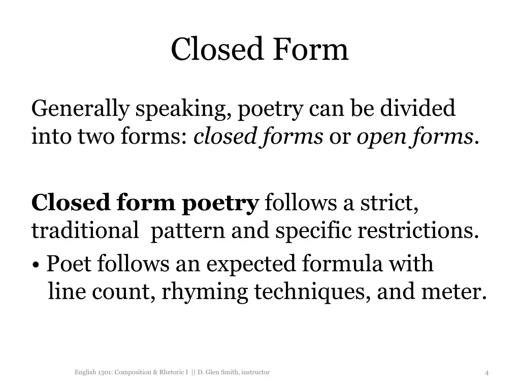 closed form