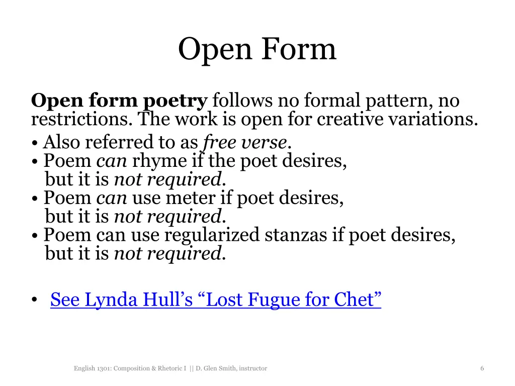 open form
