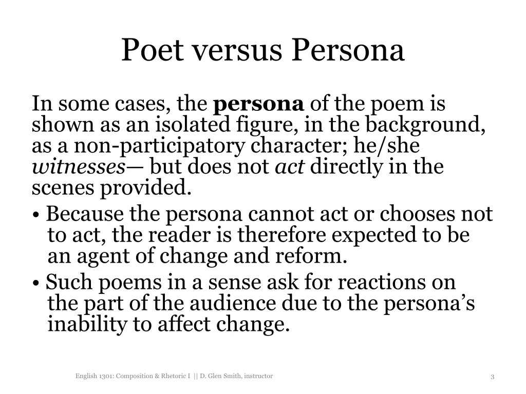 poet versus persona
