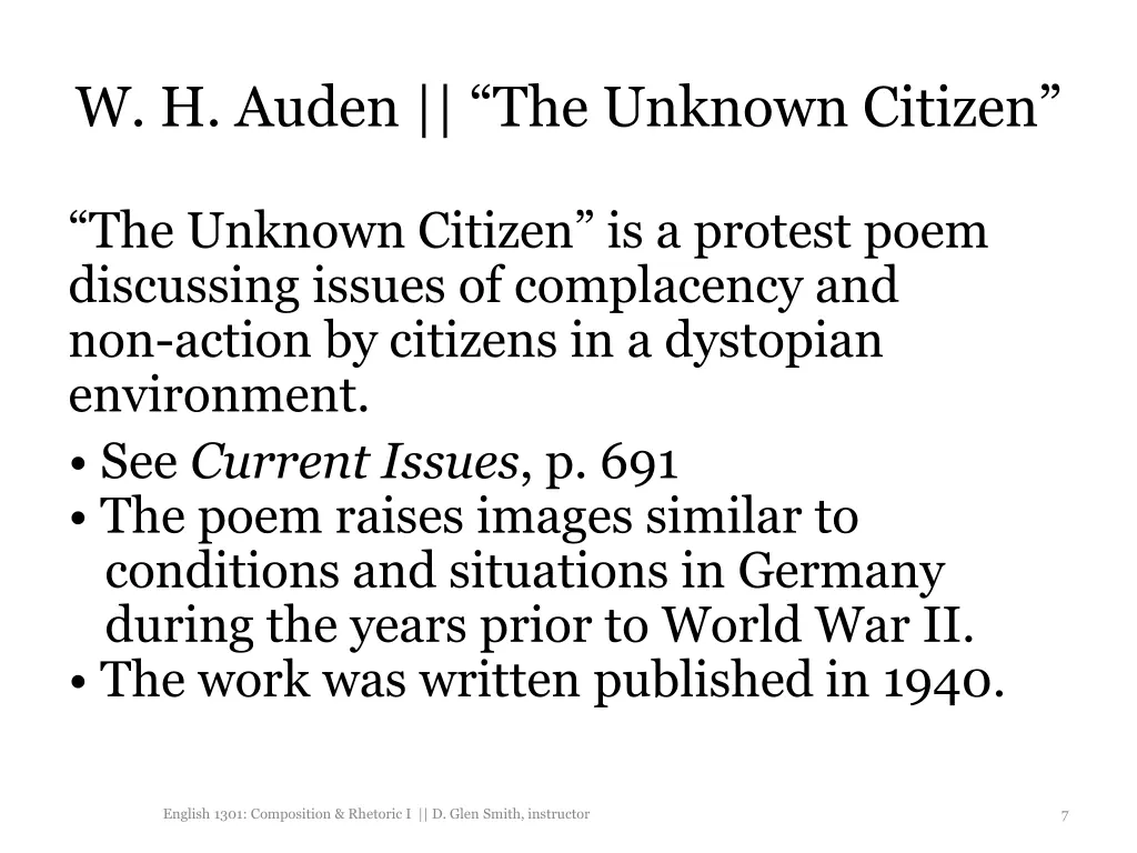 w h auden the unknown citizen