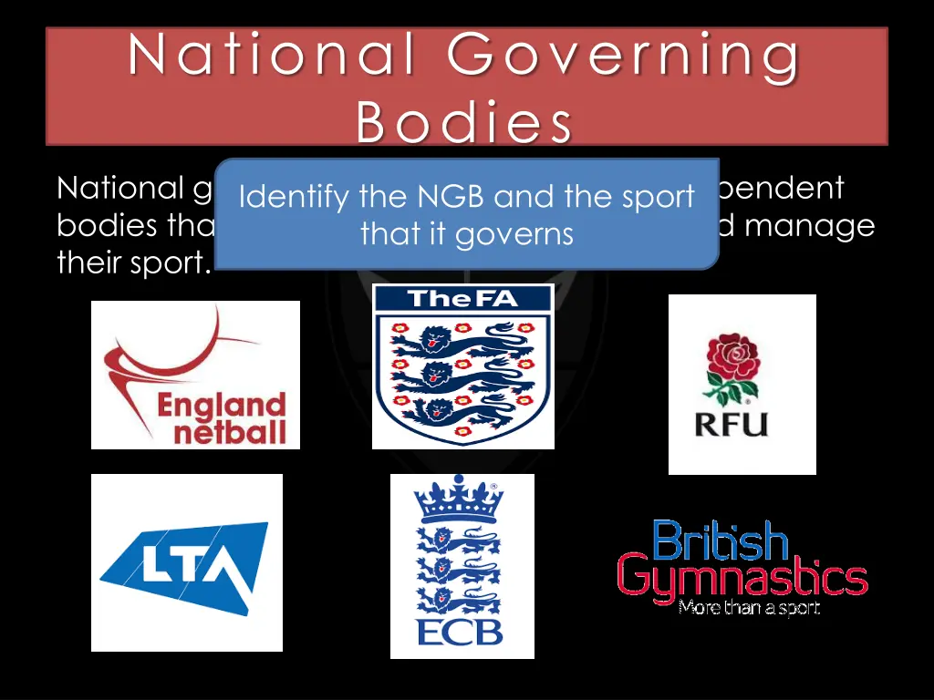 national governing bodies national governing