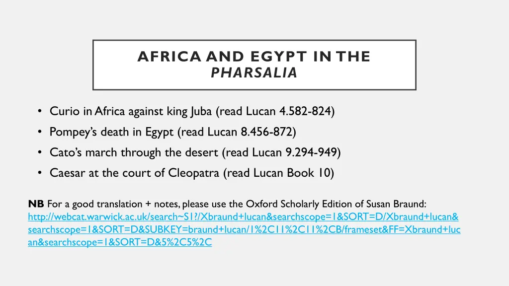 africa and egypt in the pharsalia
