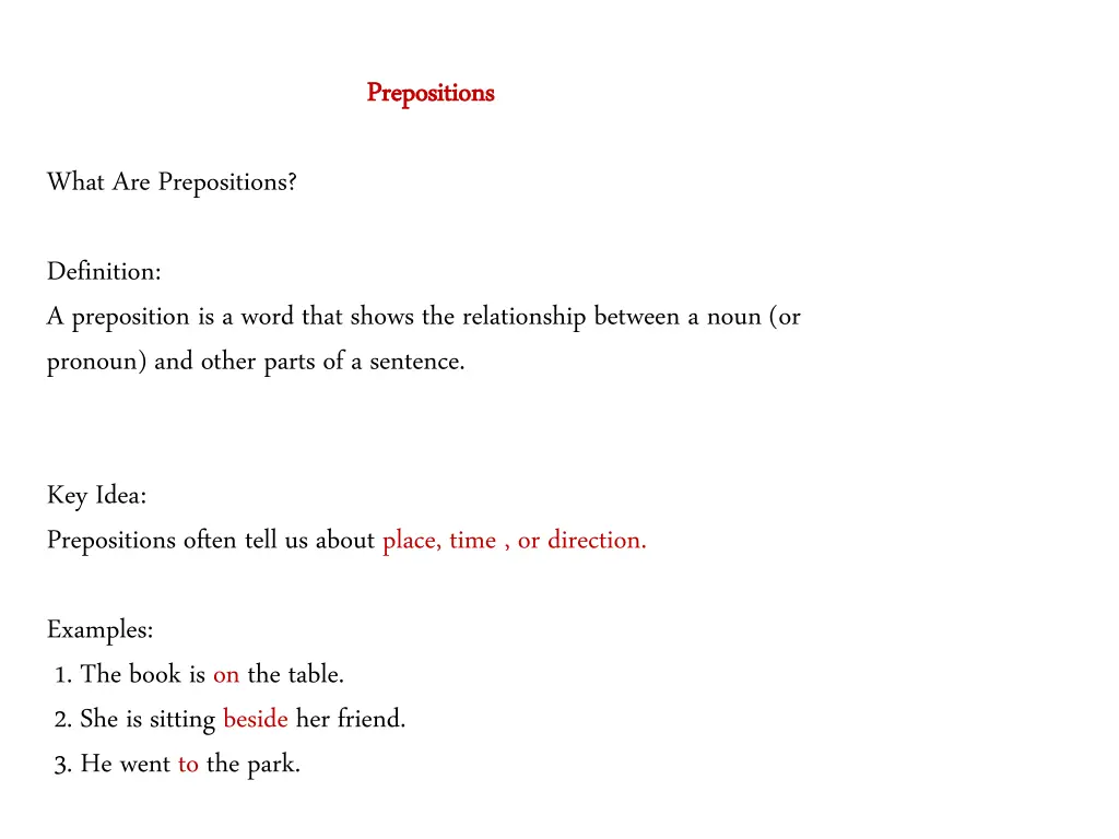prepositions prepositions