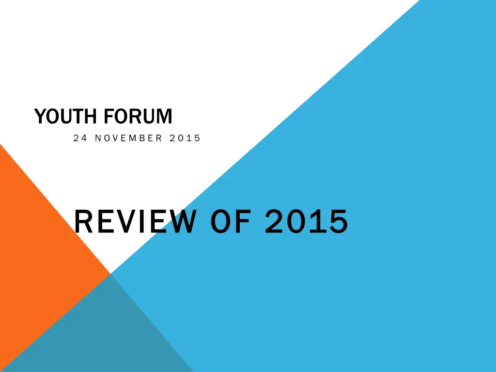 youth forum 2 4 n o v e m b e r 2 0 1 5