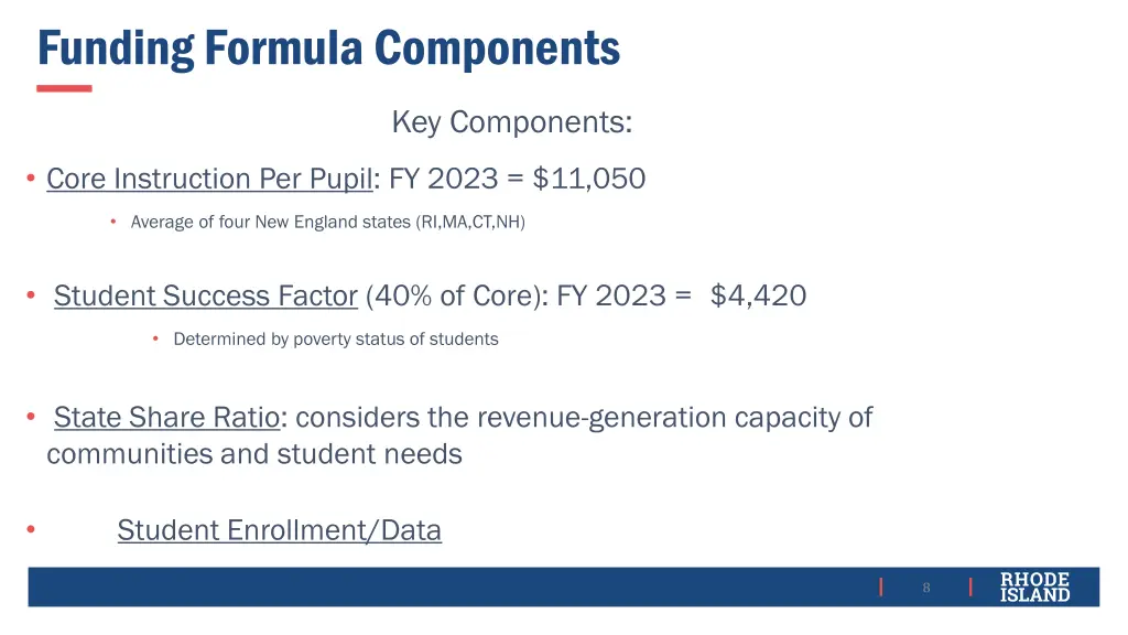 funding formula components