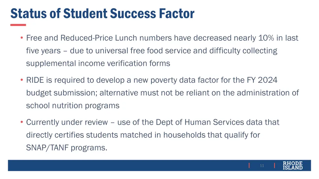 status of student success factor