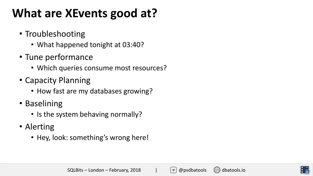 what are xevents good at