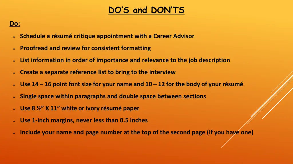 do s and don ts