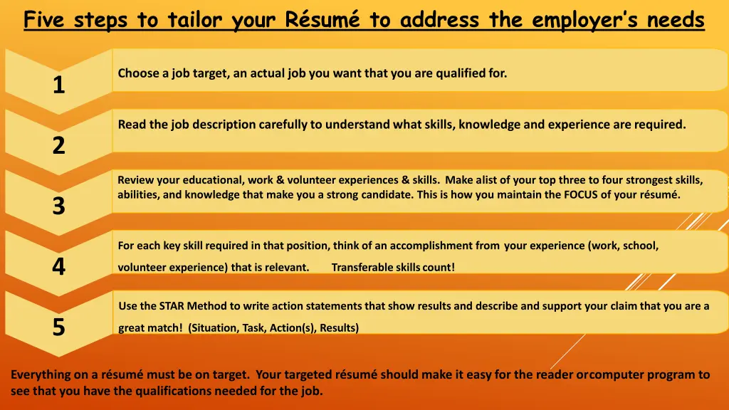 five steps to tailor your r sum to address