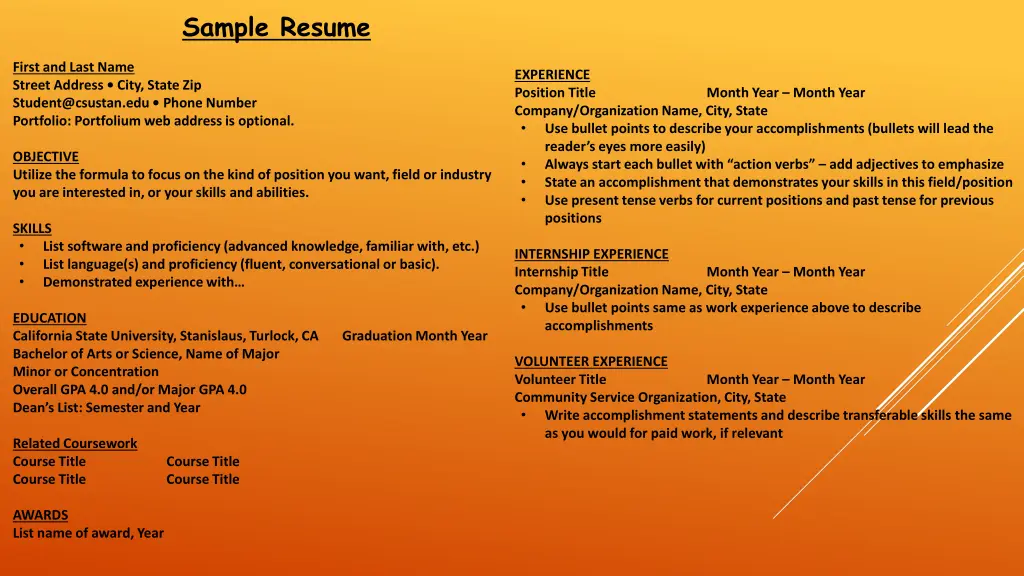 sample resume