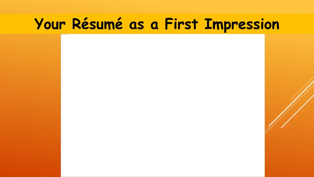 your r sum as a first impression