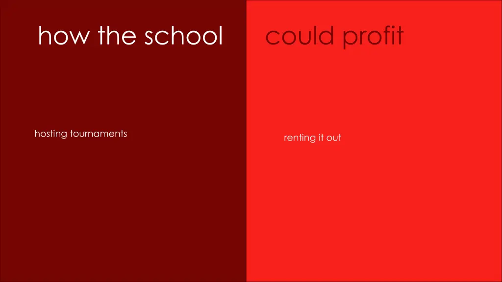 how the school could profit