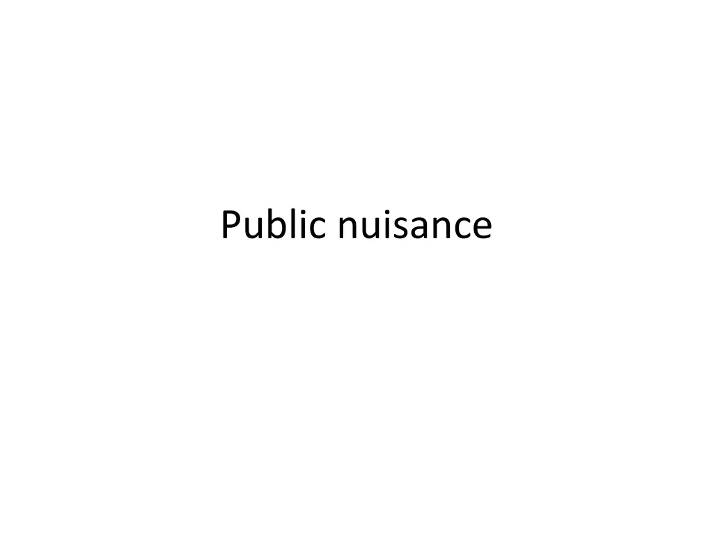 public nuisance