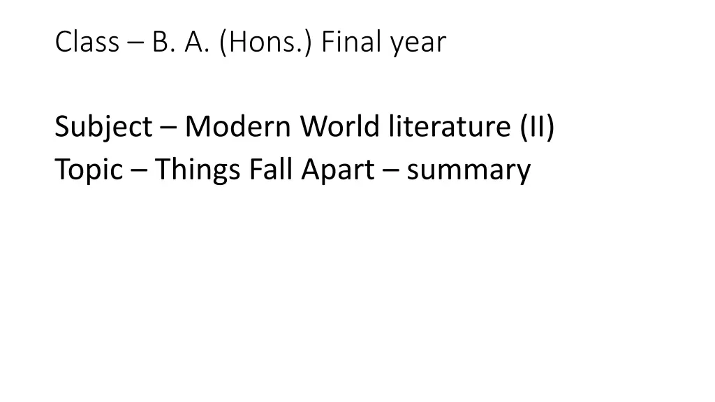 class b a hons final year