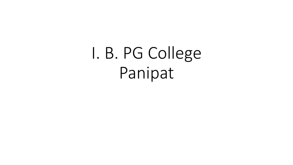 i b pg college panipat