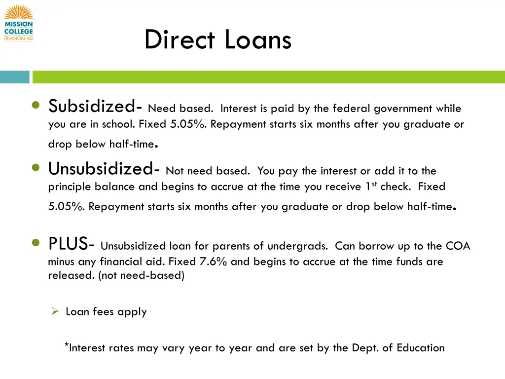 direct loans
