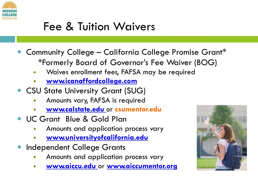 fee tuition waivers