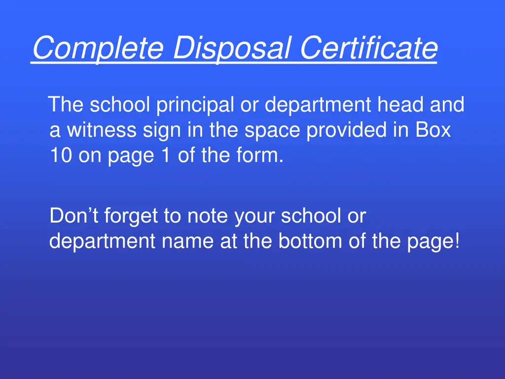 complete disposal certificate 1
