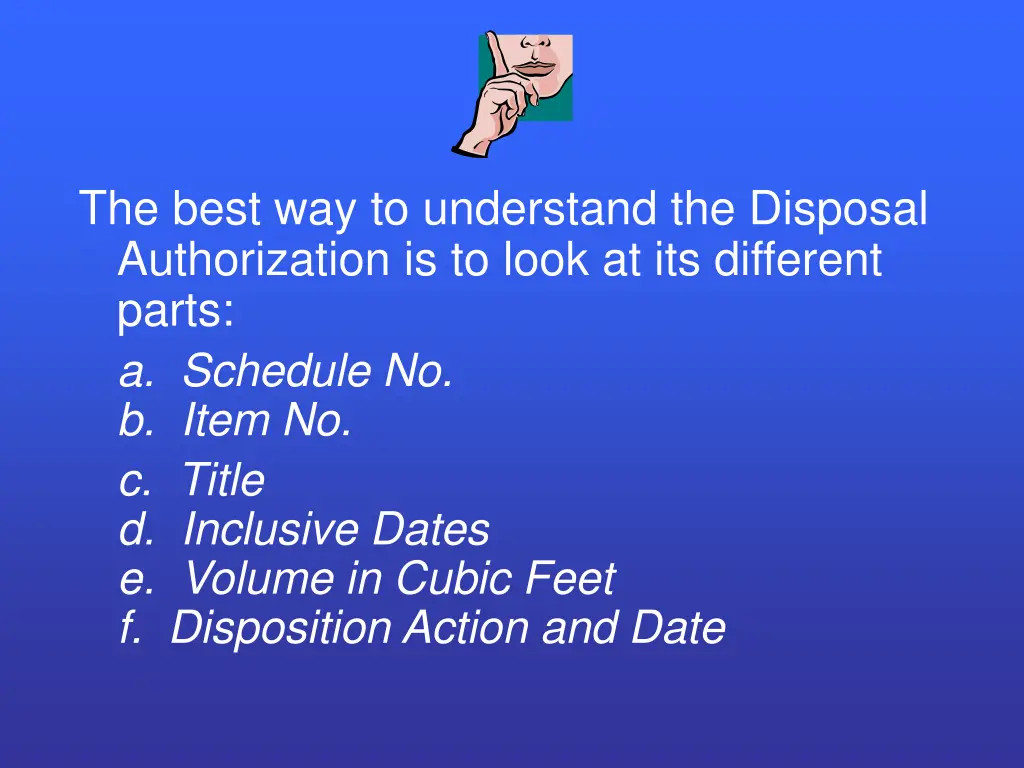 the best way to understand the disposal