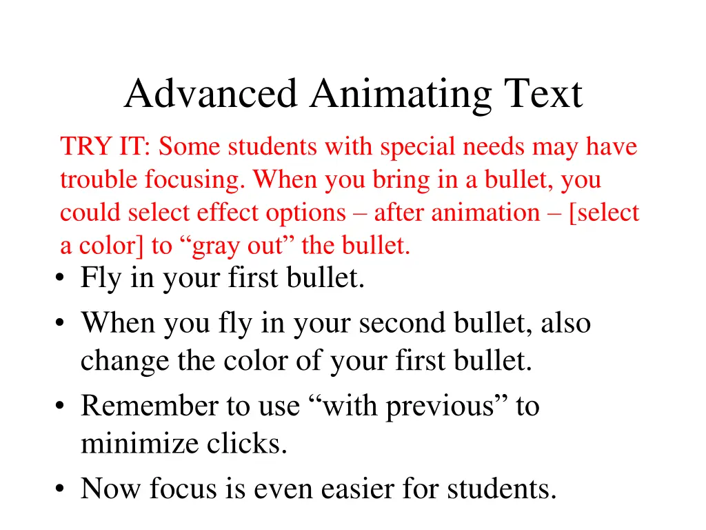 advanced animating text try it some students with 1