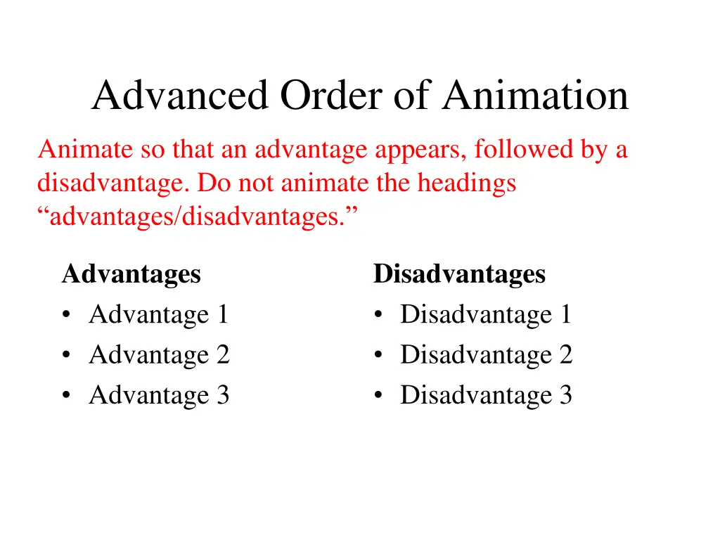 advanced order of animation animate so that