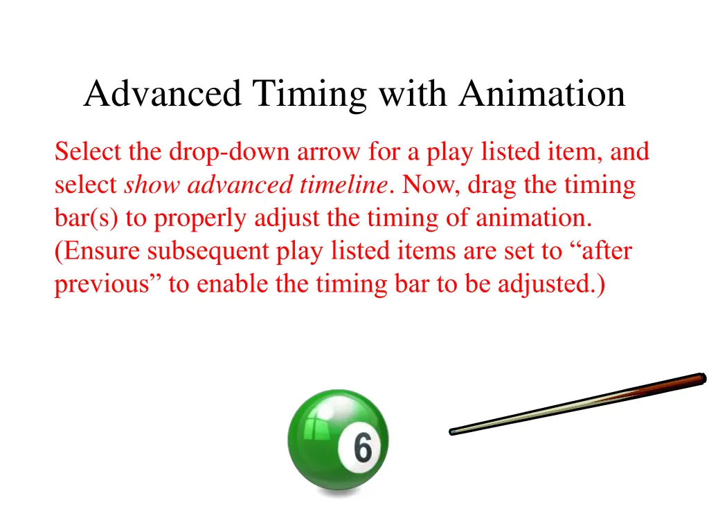 advanced timing with animation
