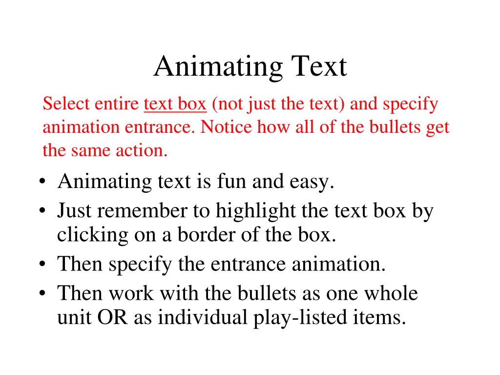 animating text