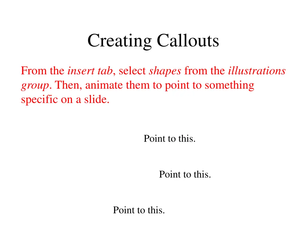 creating callouts
