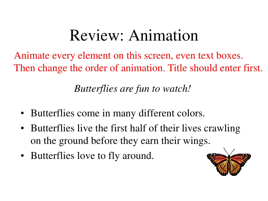 review animation animate every element on this