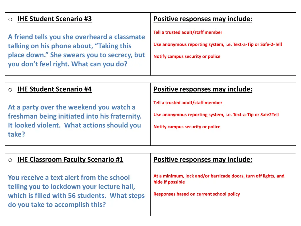 o ihe student scenario 3