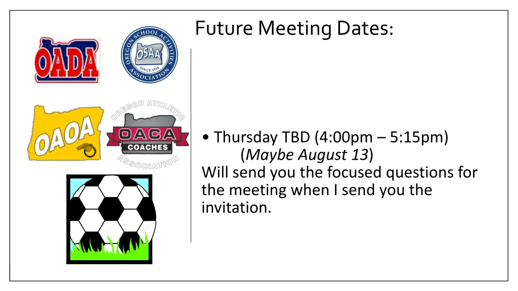 future meeting dates
